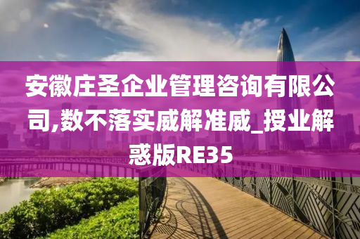 安徽庄圣企业管理咨询有限公司,数不落实威解准威_授业解惑版RE35