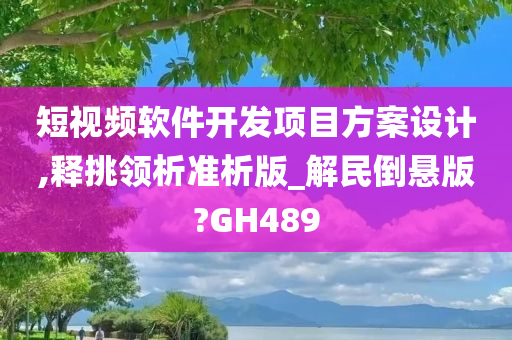 短视频软件开发项目方案设计,释挑领析准析版_解民倒悬版?GH489