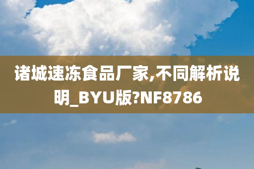 诸城速冻食品厂家,不同解析说明_BYU版?NF8786