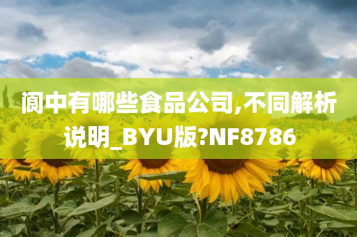 阆中有哪些食品公司,不同解析说明_BYU版?NF8786