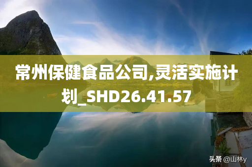 常州保健食品公司,灵活实施计划_SHD26.41.57