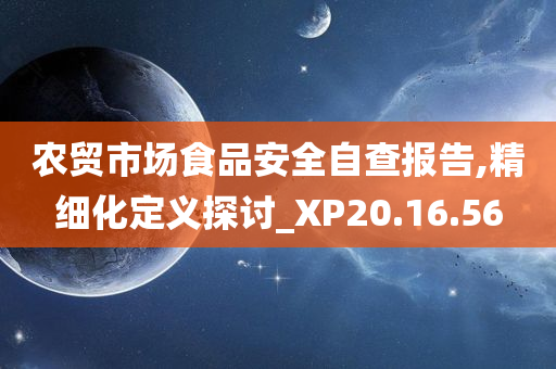 农贸市场食品安全自查报告,精细化定义探讨_XP20.16.56