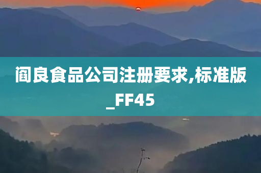 阎良食品公司注册要求,标准版_FF45