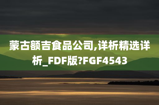 蒙古额吉食品公司,详析精选详析_FDF版?FGF4543