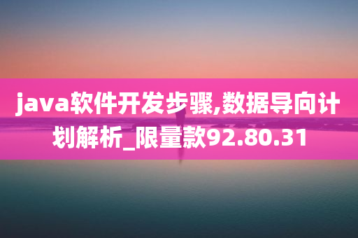 java软件开发步骤,数据导向计划解析_限量款92.80.31