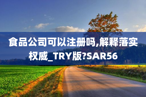 食品公司可以注册吗,解释落实权威_TRY版?SAR56