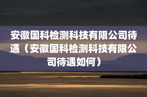 安徽国科检测科技有限公司待遇（安徽国科检测科技有限公司待遇如何）