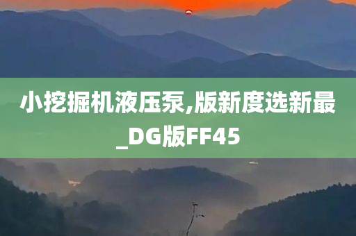 小挖掘机液压泵,版新度选新最_DG版FF45