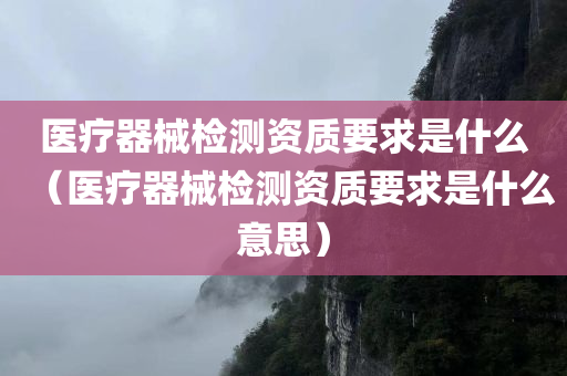 医疗器械检测资质要求是什么（医疗器械检测资质要求是什么意思）