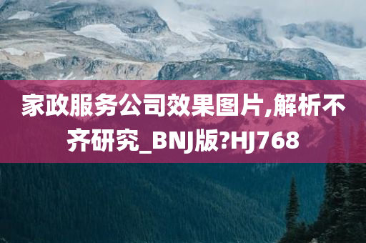 家政服务公司效果图片,解析不齐研究_BNJ版?HJ768