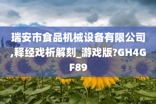 瑞安市食品机械设备有限公司,释经戏析解刻_游戏版?GH4GF89