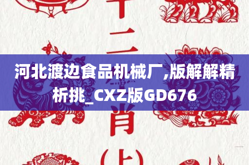 河北渡边食品机械厂,版解解精析挑_CXZ版GD676