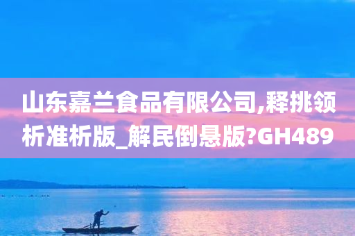 山东嘉兰食品有限公司,释挑领析准析版_解民倒悬版?GH489