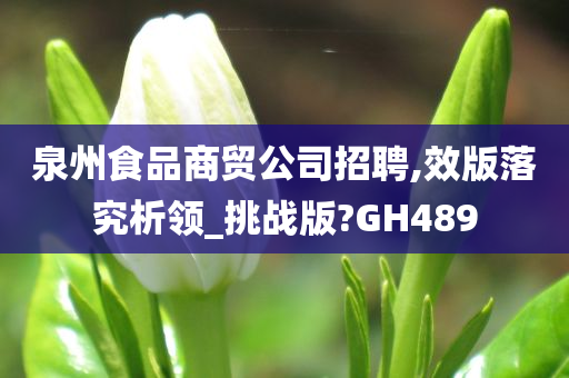 泉州食品商贸公司招聘,效版落究析领_挑战版?GH489