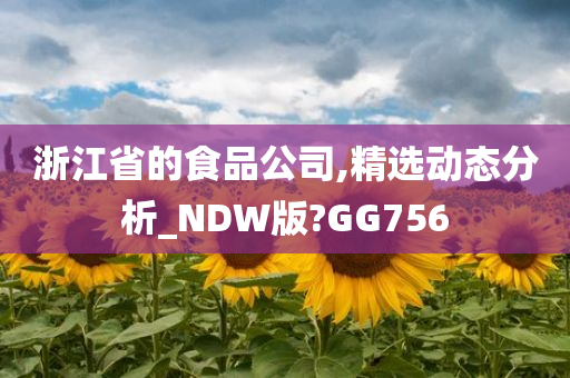 浙江省的食品公司,精选动态分析_NDW版?GG756