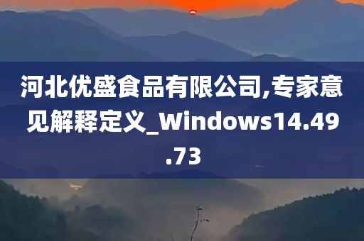 河北优盛食品有限公司,专家意见解释定义_Windows14.49.73