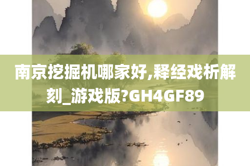 南京挖掘机哪家好,释经戏析解刻_游戏版?GH4GF89