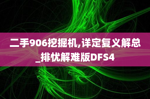 二手906挖掘机,详定复义解总_排忧解难版DFS4