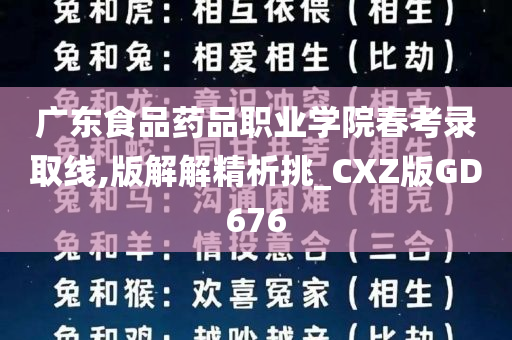 广东食品药品职业学院春考录取线,版解解精析挑_CXZ版GD676