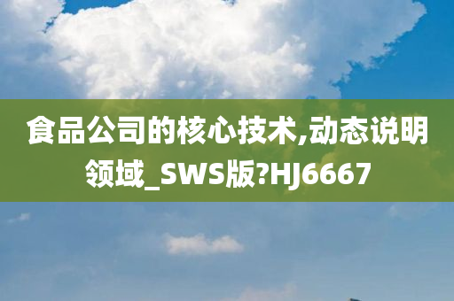 食品公司的核心技术,动态说明领域_SWS版?HJ6667