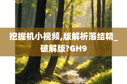 挖掘机小视频,版解析落结精_破解版?GH9