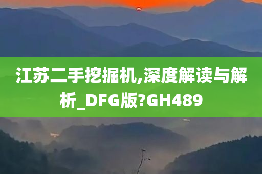 江苏二手挖掘机,深度解读与解析_DFG版?GH489