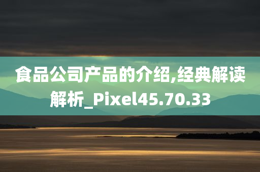 食品公司产品的介绍,经典解读解析_Pixel45.70.33