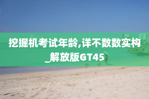 挖掘机考试年龄,详不数数实构_解放版GT45