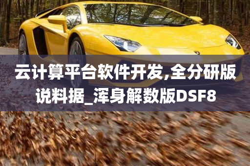 云计算平台软件开发,全分研版说料据_浑身解数版DSF8