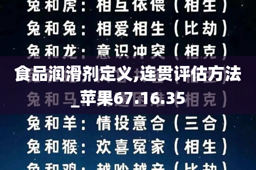 食品润滑剂定义,连贯评估方法_苹果67.16.35