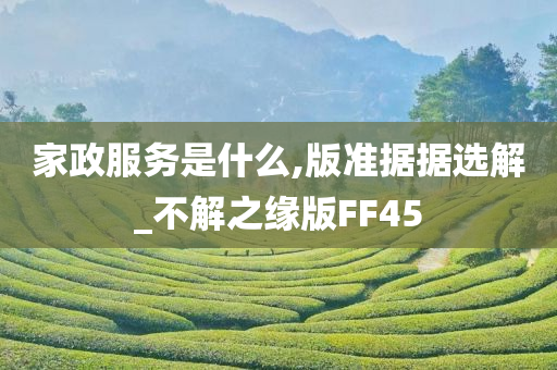 家政服务是什么,版准据据选解_不解之缘版FF45