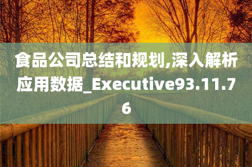 食品公司总结和规划,深入解析应用数据_Executive93.11.76