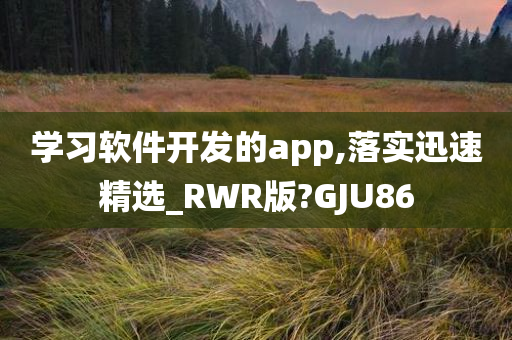 学习软件开发的app,落实迅速精选_RWR版?GJU86