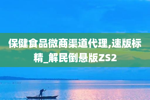 保健食品微商渠道代理,速版标精_解民倒悬版ZS2