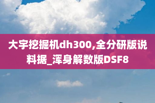 大宇挖掘机dh300,全分研版说料据_浑身解数版DSF8