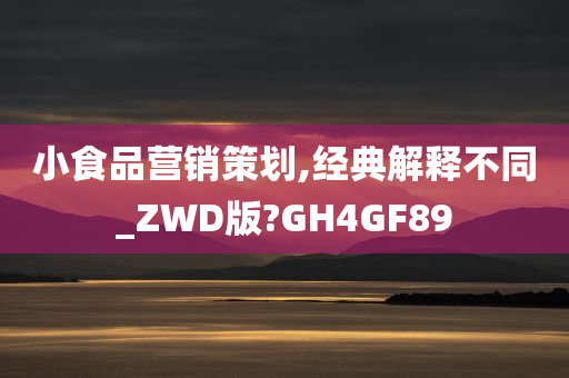 小食品营销策划,经典解释不同_ZWD版?GH4GF89