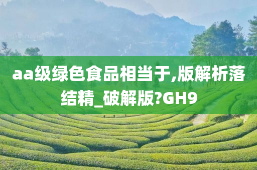 aa级绿色食品相当于,版解析落结精_破解版?GH9