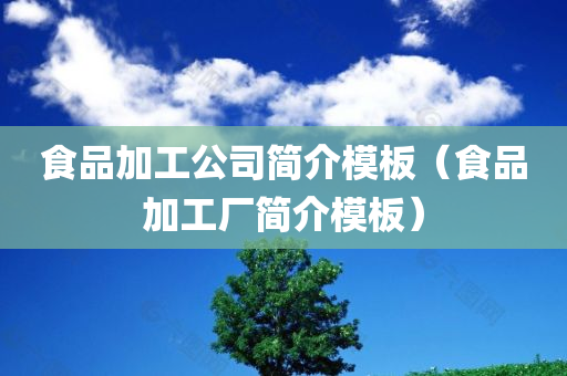 食品加工公司简介模板（食品加工厂简介模板）