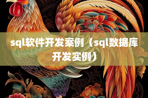 sql软件开发案例（sql数据库开发实例）