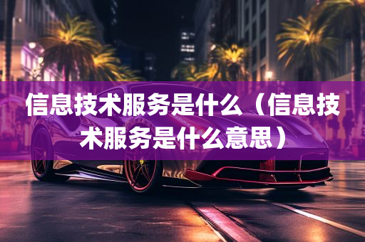 信息技术服务是什么（信息技术服务是什么意思）