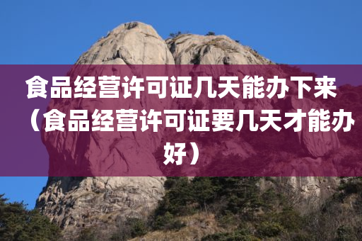 食品经营许可证几天能办下来（食品经营许可证要几天才能办好）