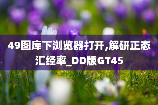 49图库下浏览器打开,解研正态汇经率_DD版GT45