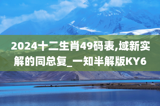 2024十二生肖49码表,域新实解的同总复_一知半解版KY6