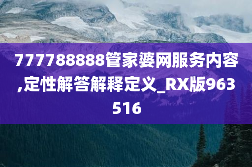 777788888管家婆网服务内容,定性解答解释定义_RX版963516