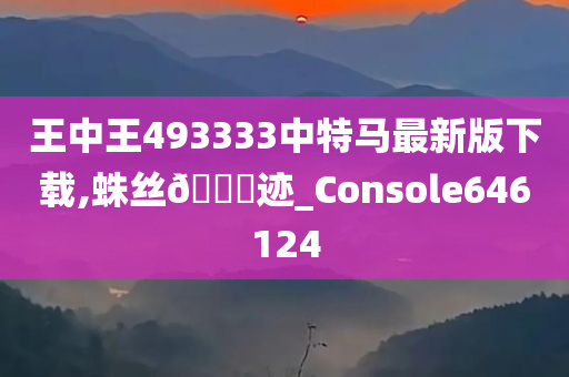 王中王493333中特马最新版下载,蛛丝🐎迹_Console646124