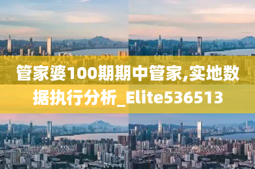 管家婆100期期中管家,实地数据执行分析_Elite536513