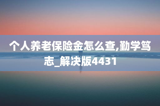 个人养老保险金怎么查,勤学笃志_解决版4431