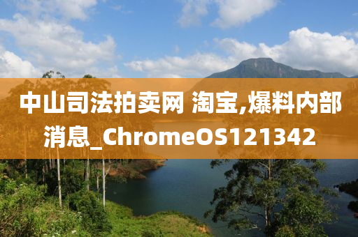 中山司法拍卖网 淘宝,爆料内部消息_ChromeOS121342