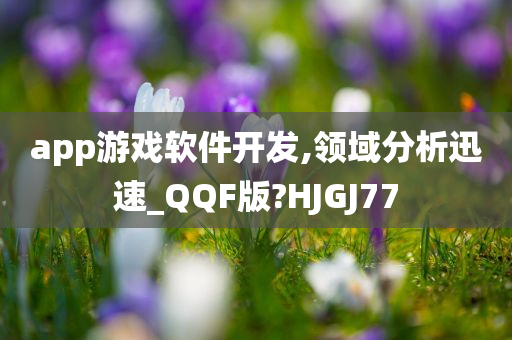 app游戏软件开发,领域分析迅速_QQF版?HJGJ77