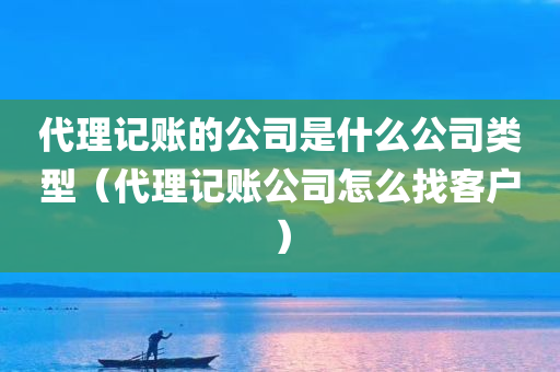 代理记账的公司是什么公司类型（代理记账公司怎么找客户）